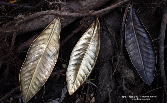 纯手工打造铜树叶香插